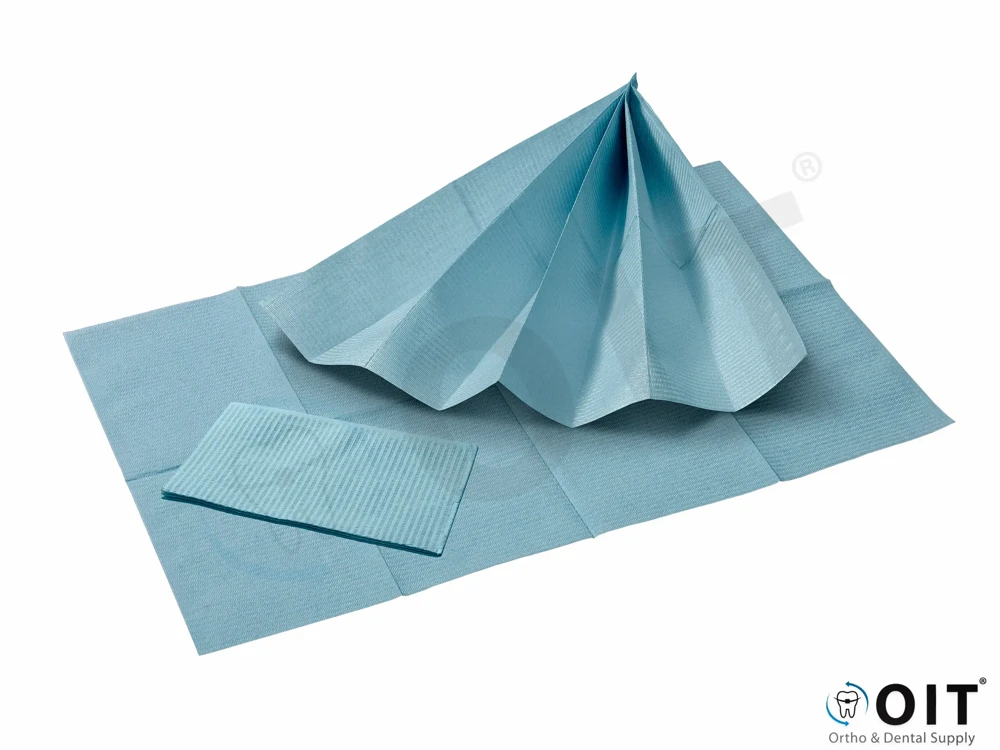 Servetten geplastificeerd blauw Akzenta