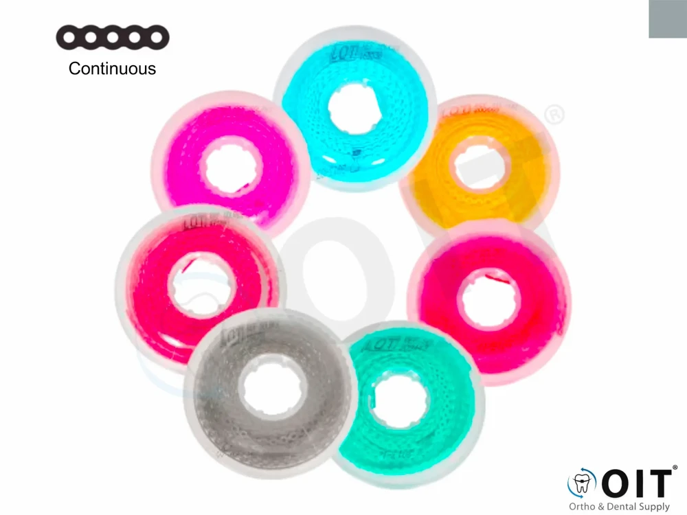 Elastomeric chain continuous silver