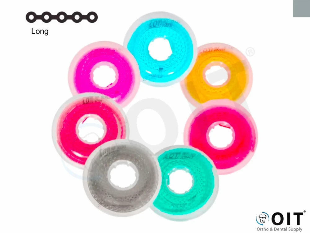 Elastomeric chain long silver