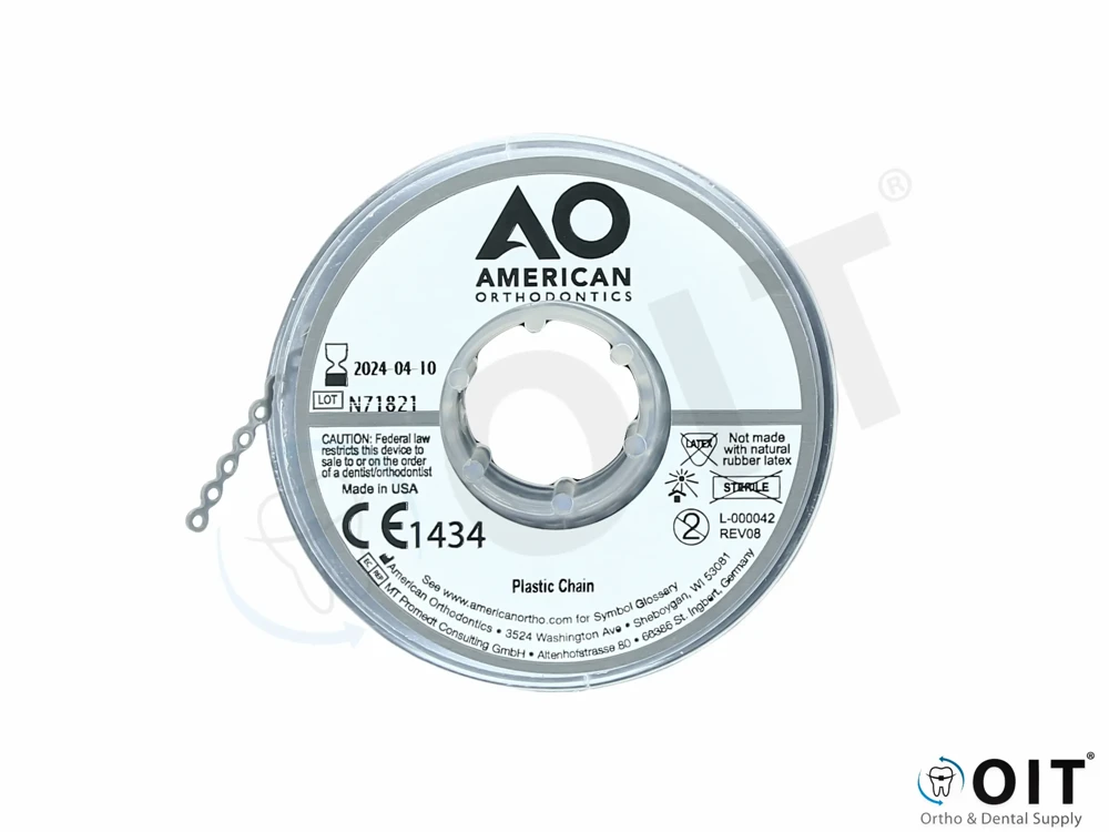 Elastomeric Power Chain Long Silver