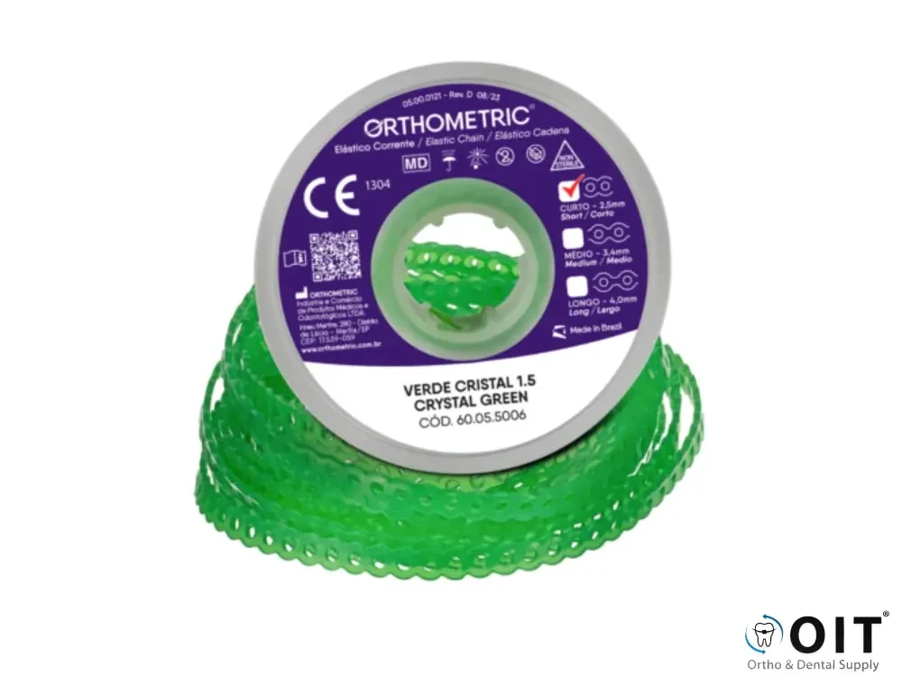 Elastomeric Chain Short Crystal Green