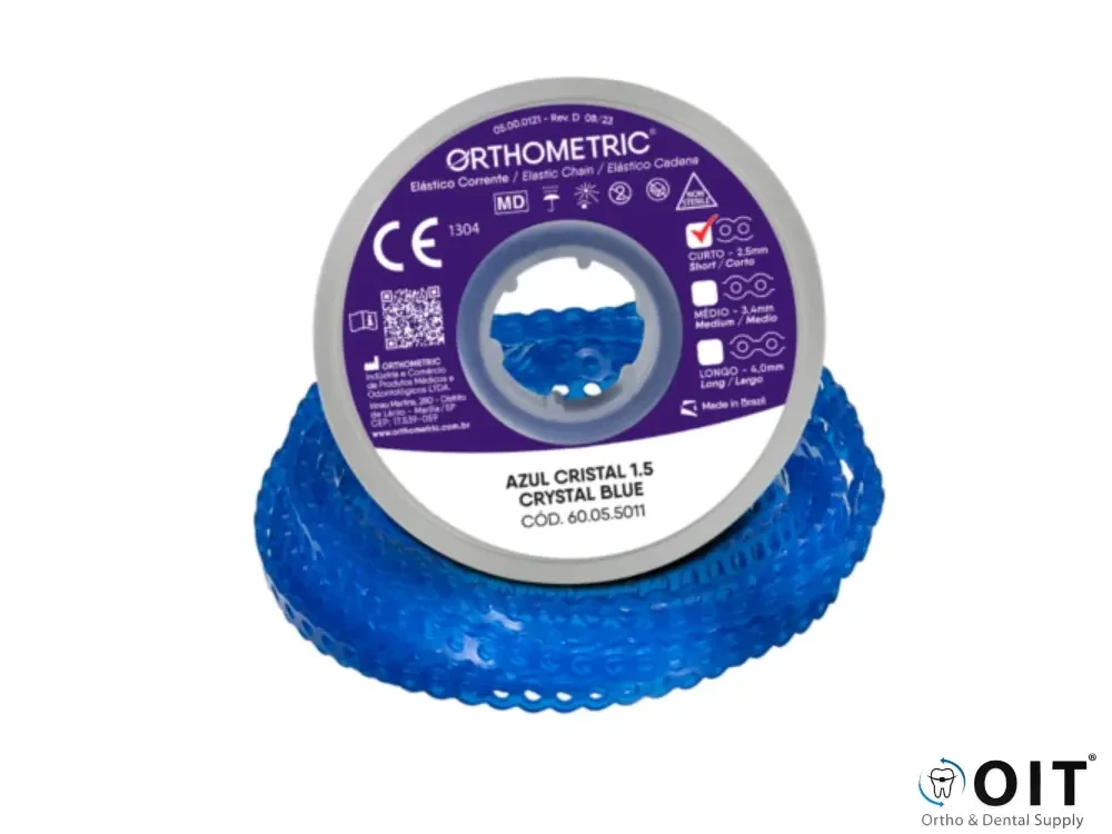 Elastomeric Chain Short Crystal Blue