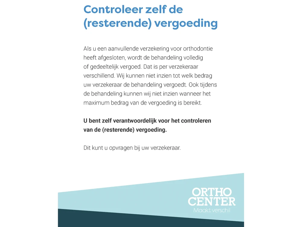 Orthocenter Flyer Vergoeding NED