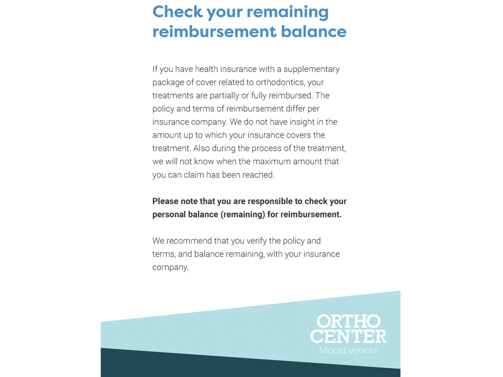 Orthocenter Flyer Vergoeding ENG